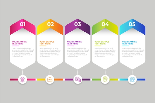 Free vector professional infographic gradient timeline