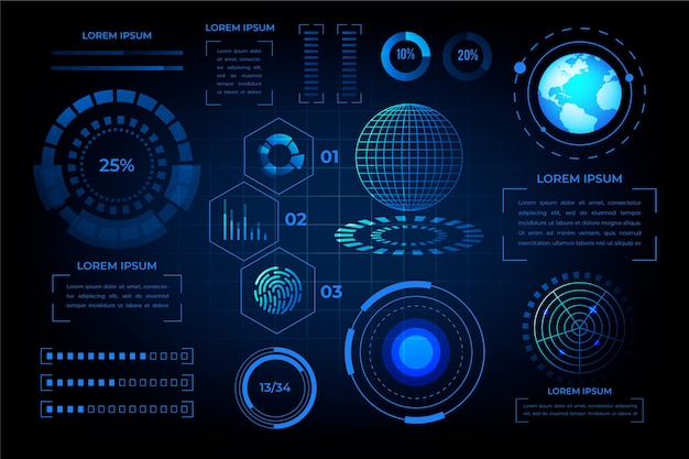 Vettore gratuito progettazione di tecnologia infografica professionale