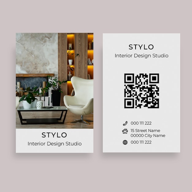 Free vector professional interior design business card