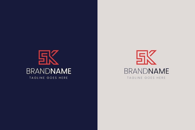 Free vector professional ks logotype template