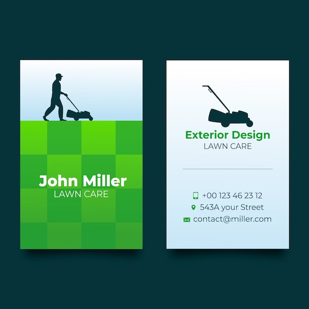 Free vector professional lawn care business card