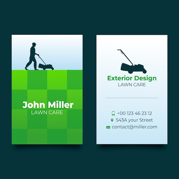 Free vector professional lawn care business card