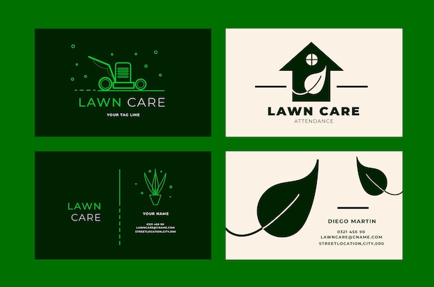 Free vector professional lawn care business card