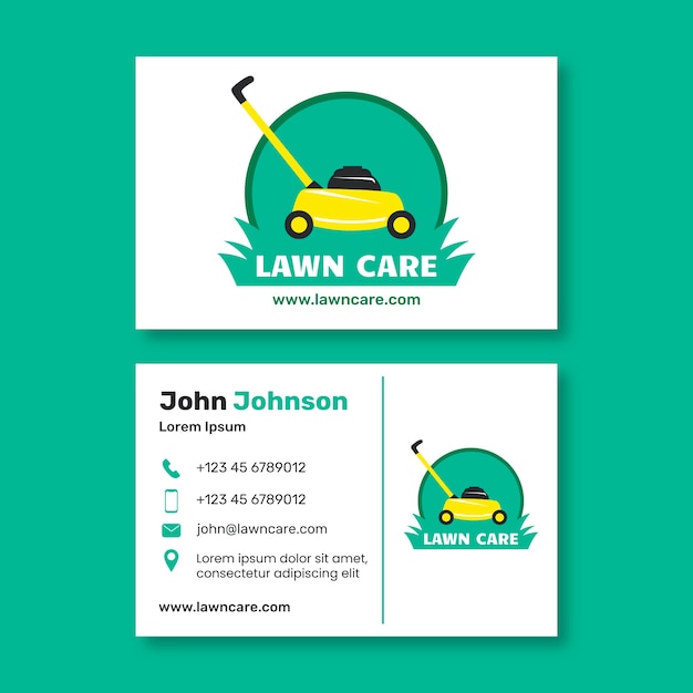 Free vector professional lawn care business card