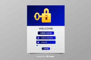 Free vector professional login landing page