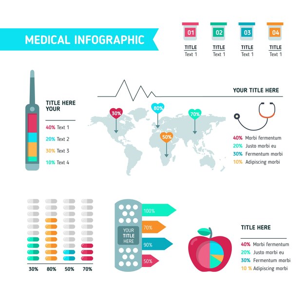 Профессиональный медицинский инфографики шаблон