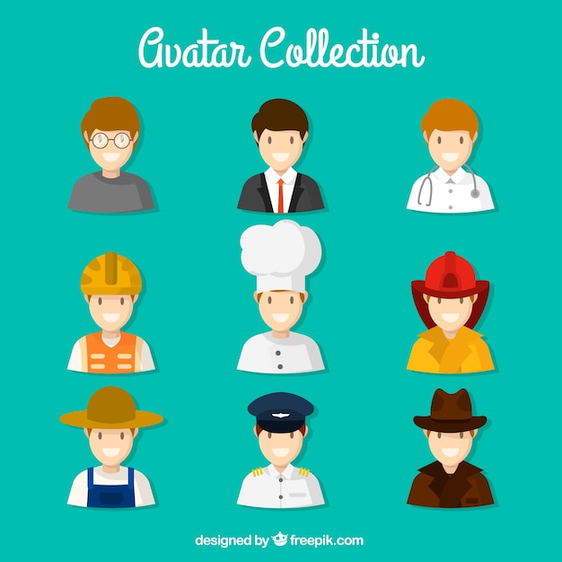 Professional men avatars collection