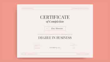 Free vector professional minimalist eloy business studies certificate