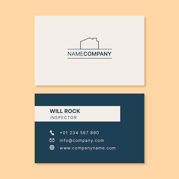 Free vector professional minimalist inspector business card