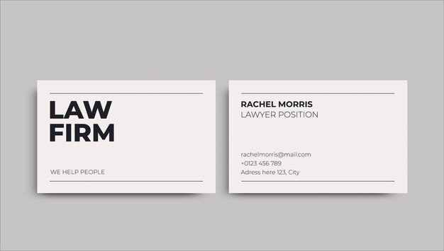 Professional minimalist law business card