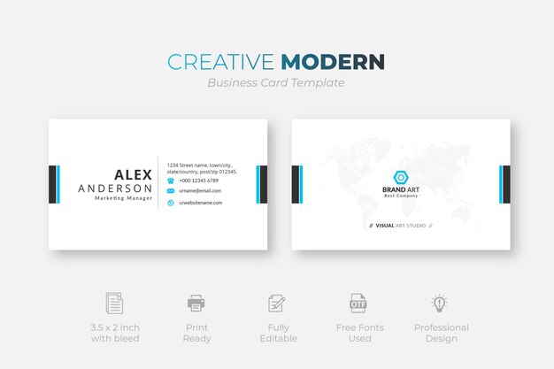 Professional minimalist Modern Business Card Template