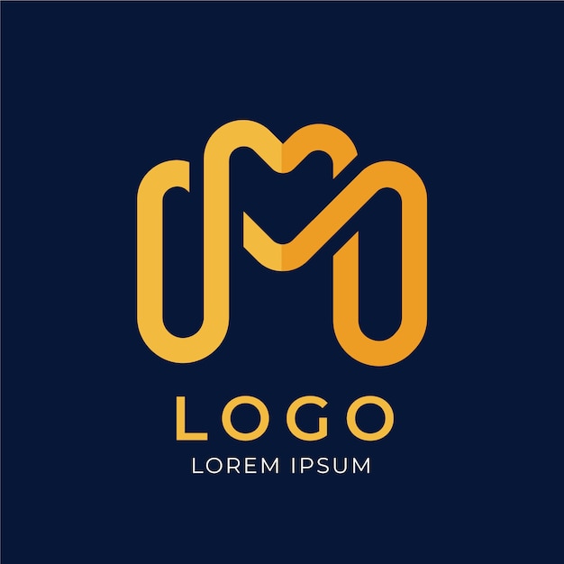 Vettore gratuito modello di logotipo mm professionale