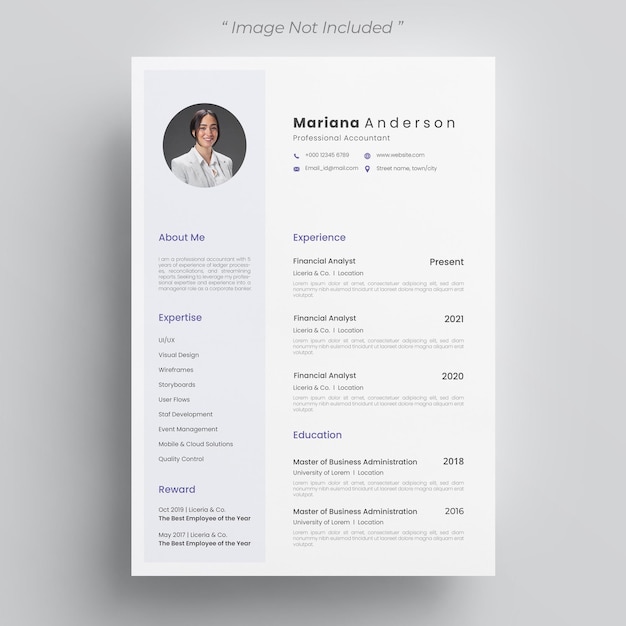 Профессиональное современное и минимальное резюме или шаблон резюме