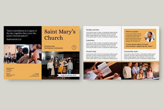 Professional mother mary's church brochure
