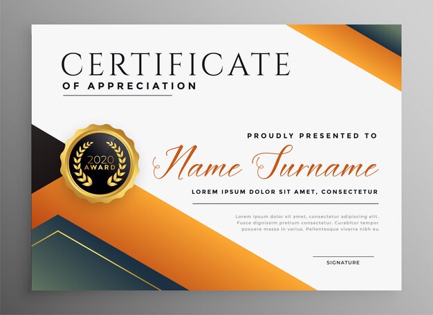 Professional multipurpose certificate template in geometric style