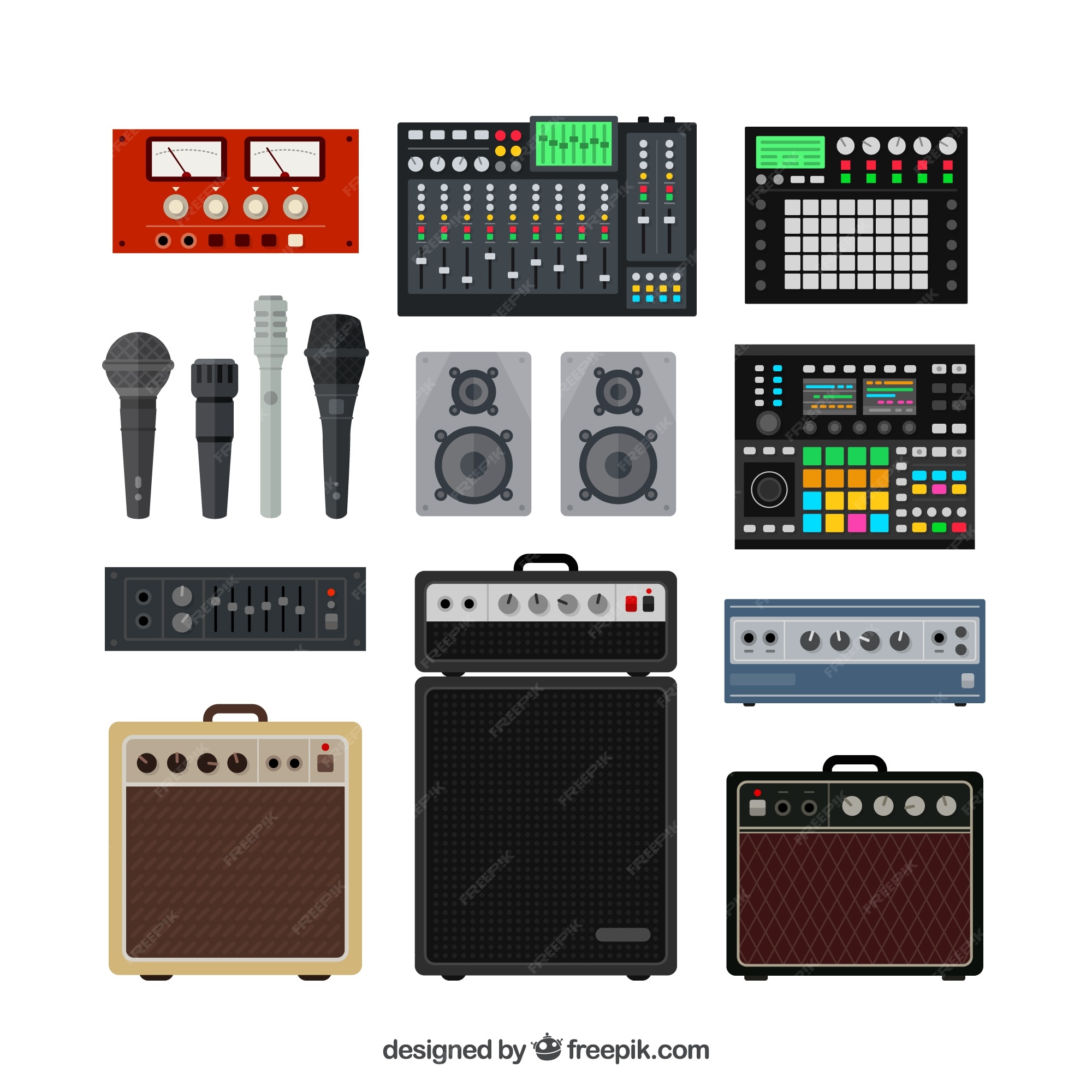 Free Vector | Professional music studio equipment