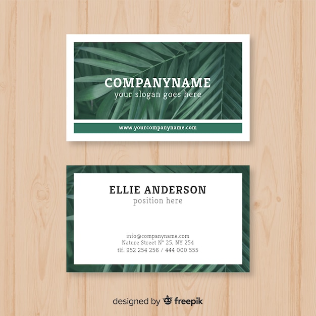 Free vector professional nature concept business card