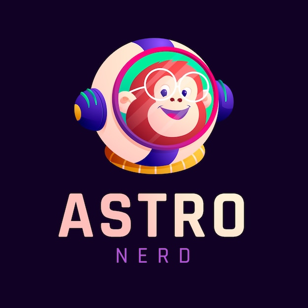 Vettore gratuito modello di logo nerd professionale