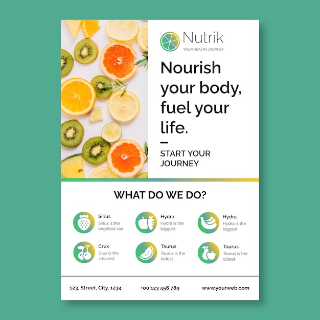Professional nutrik nutritionist poster template