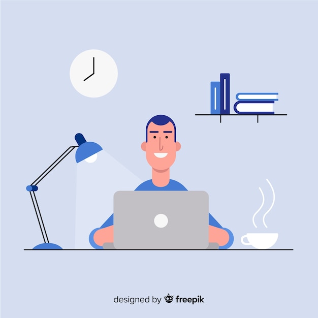 Free vector professional office worker with flat design