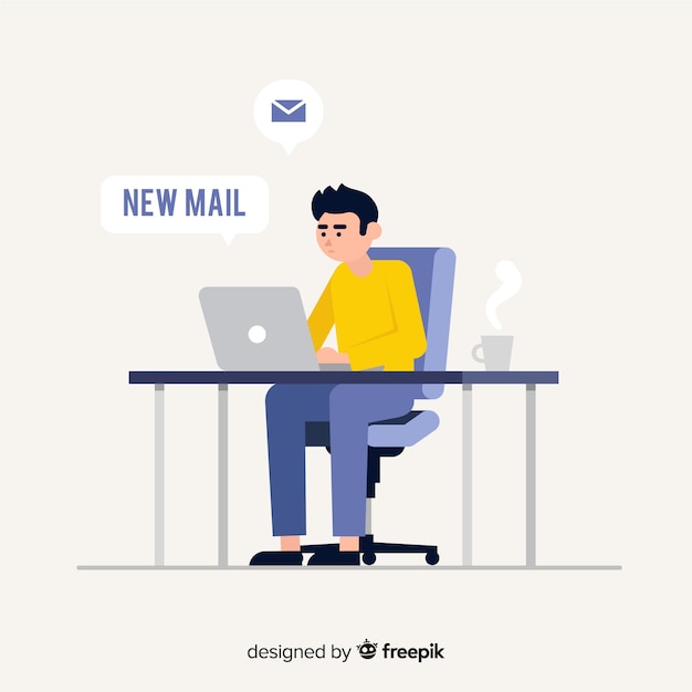 Free vector professional office worker with flat design