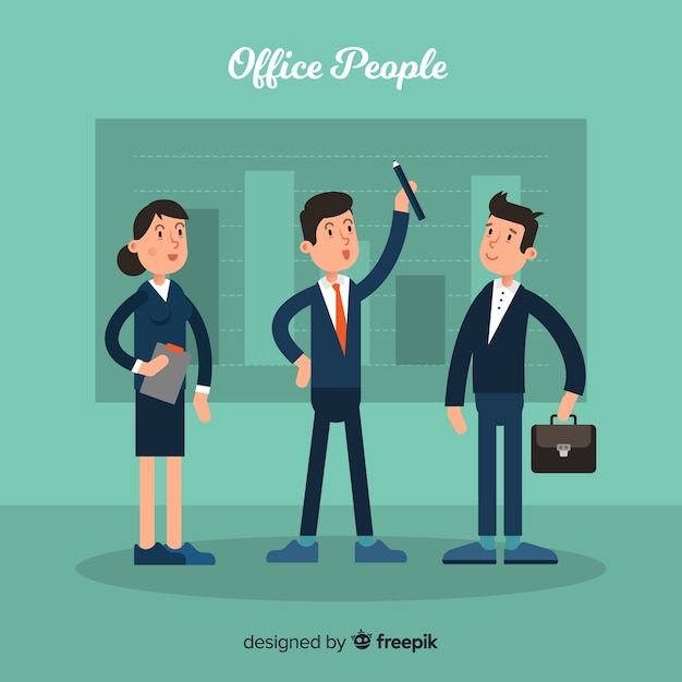 Free vector professional office workers with flat design