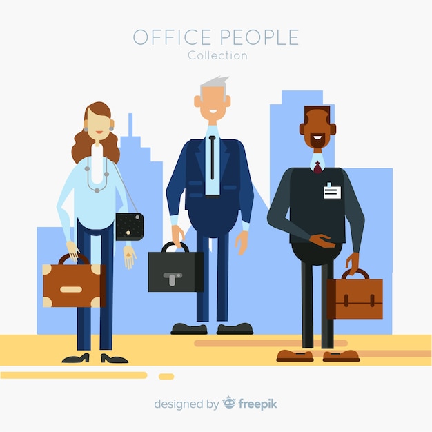 Free vector professional office workers with flat design