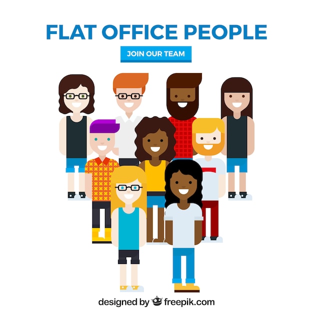 Free vector professional office workers with flat design