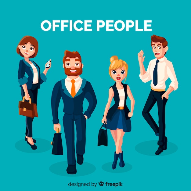 Free vector professional office workers with flat design