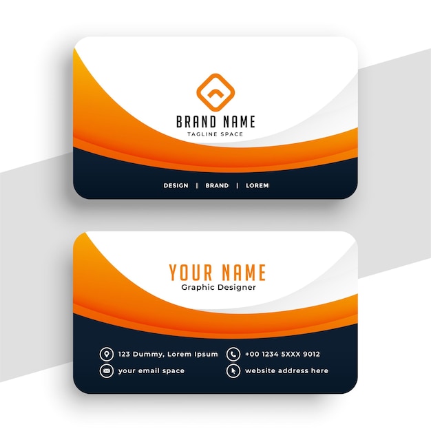 Professional orange business calling card design