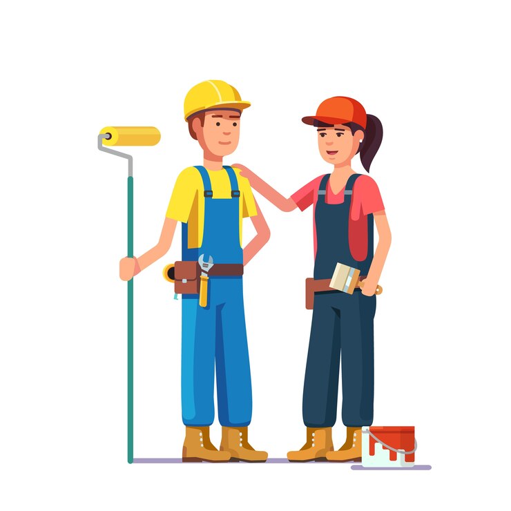 Free Vector professional painters. craftsman workers