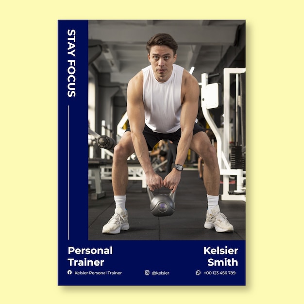 Vettore gratuito poster di personal trainer professionale