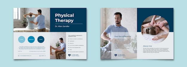 Vettore gratuito opuscolo per la cura della fisioterapia professionale