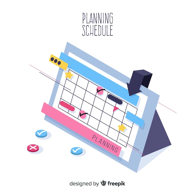 Free vector professional planning schedule concept