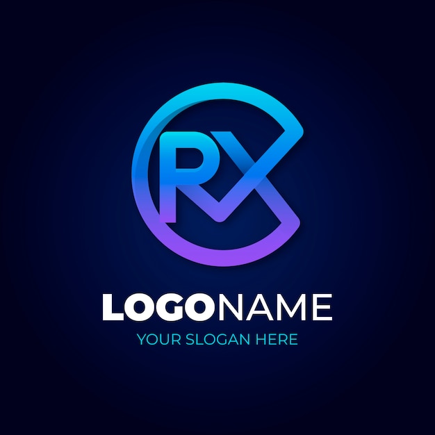 Vettore gratuito modello di logotipo rx professionale