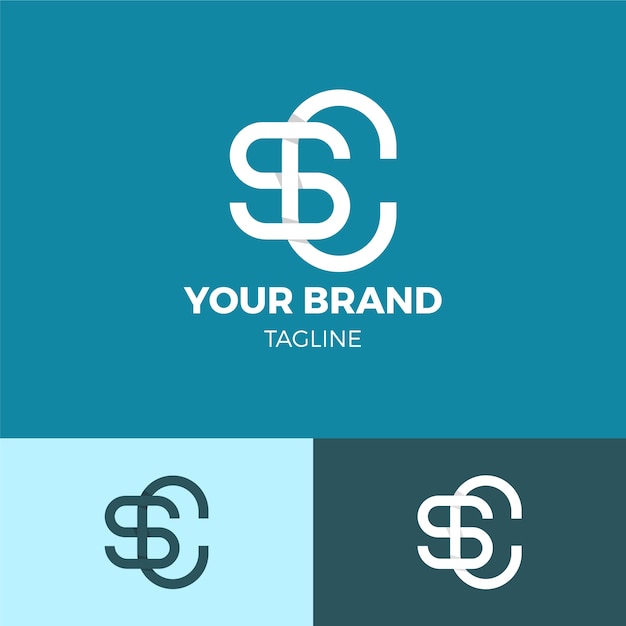 Vettore gratuito modello di logotipo professionale sc