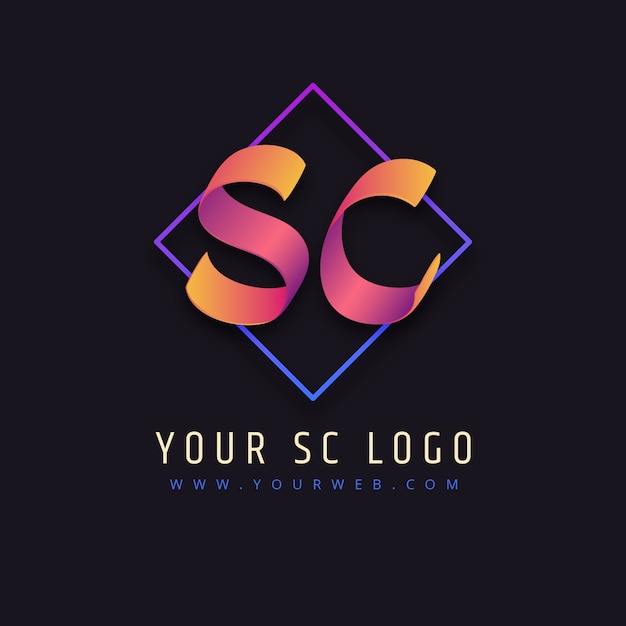 Профессиональный шаблон логотипа sc