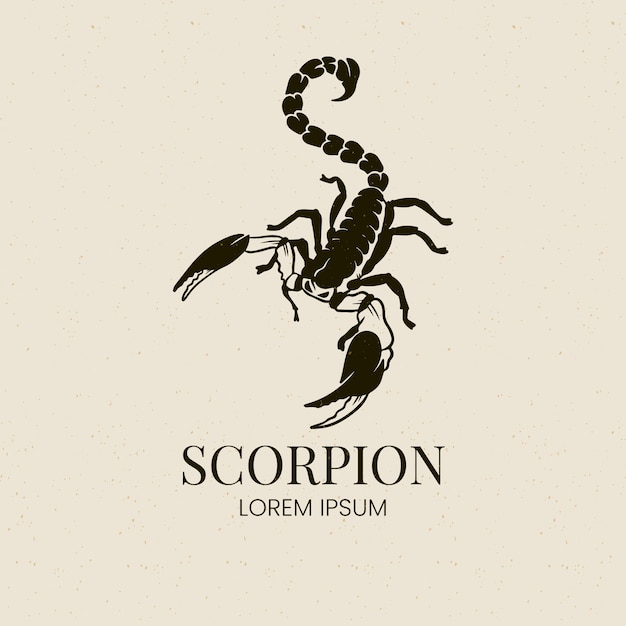 Vettore gratuito modello di logo scorpione professionale