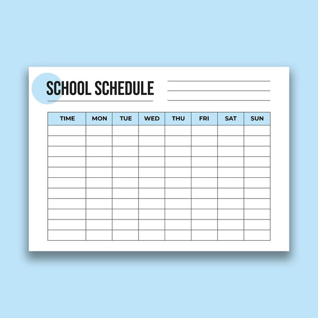 Professional simple school schedule