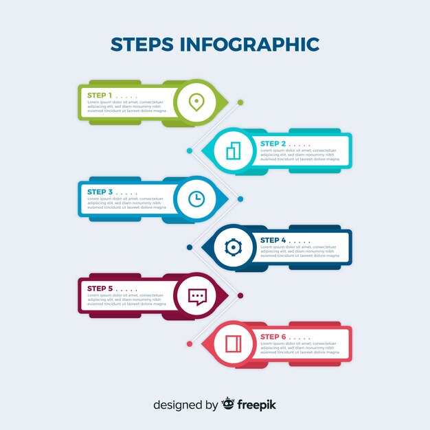 전문적인 단계 infographic