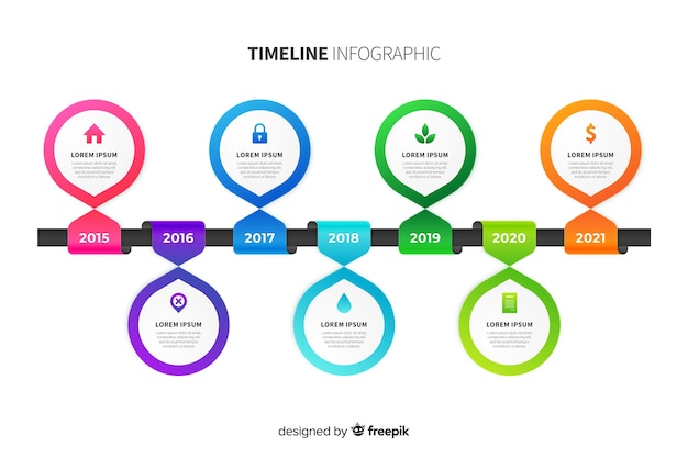 Free vector professional timeline infographic