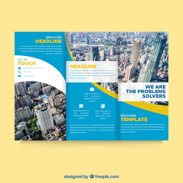 Professional wavy trifold brochure