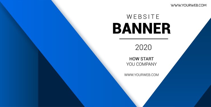 Free Vector professional website banner with blue shapes