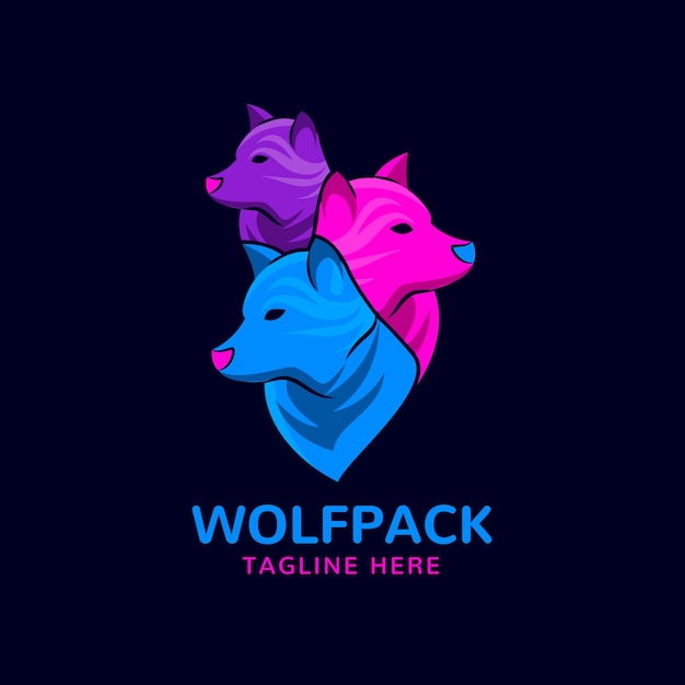 Professional wolfpack logo template