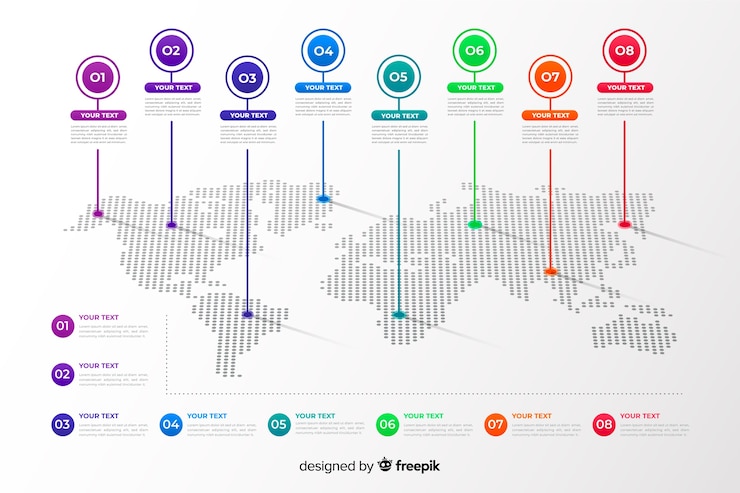 Free Vector professional world map infographic