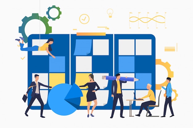 Professionals working in office