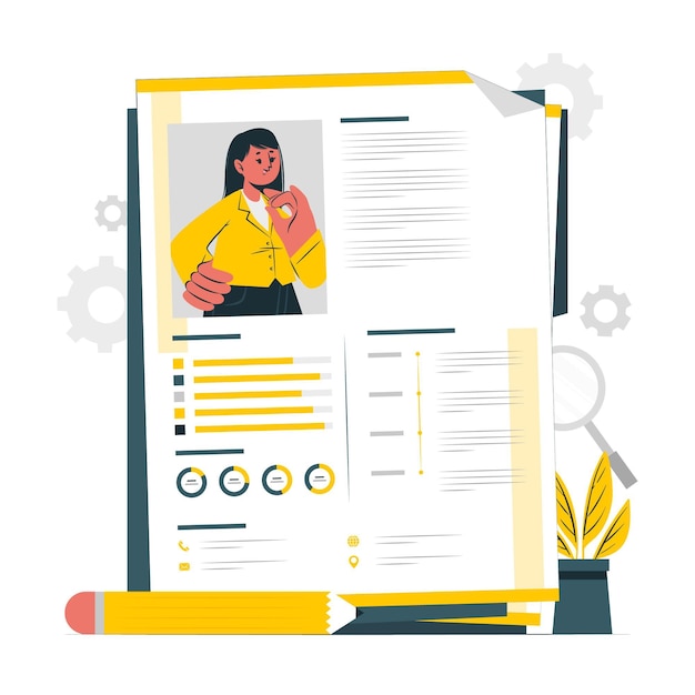 Free vector profile data concept illustration