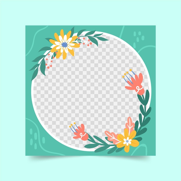 Free vector profile picture floral facebook frame