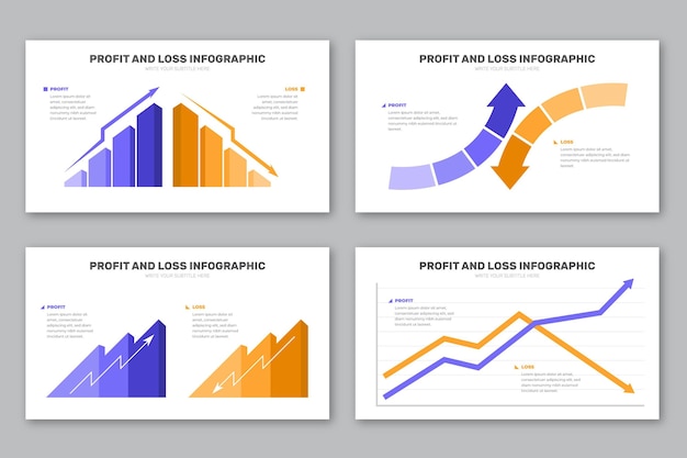 Free vector profit and loss infographic template