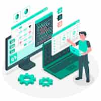 Free vector programmer concept illustration